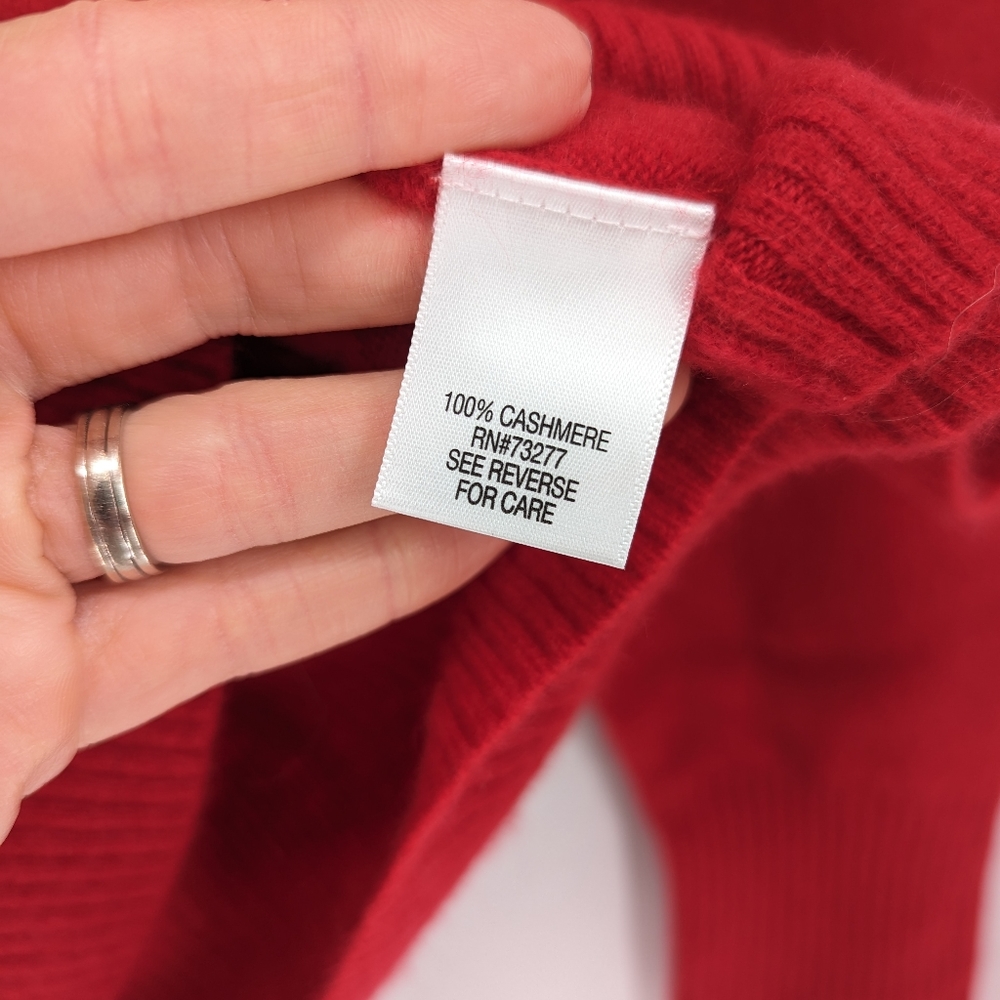 Apt. 9 Red Cashmere Turtleneck Sweater Size Medium - image 5